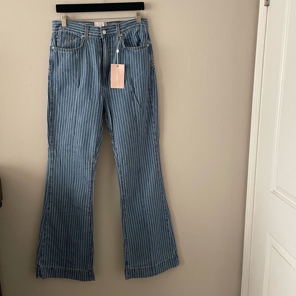 Revice denim flare striped jeans